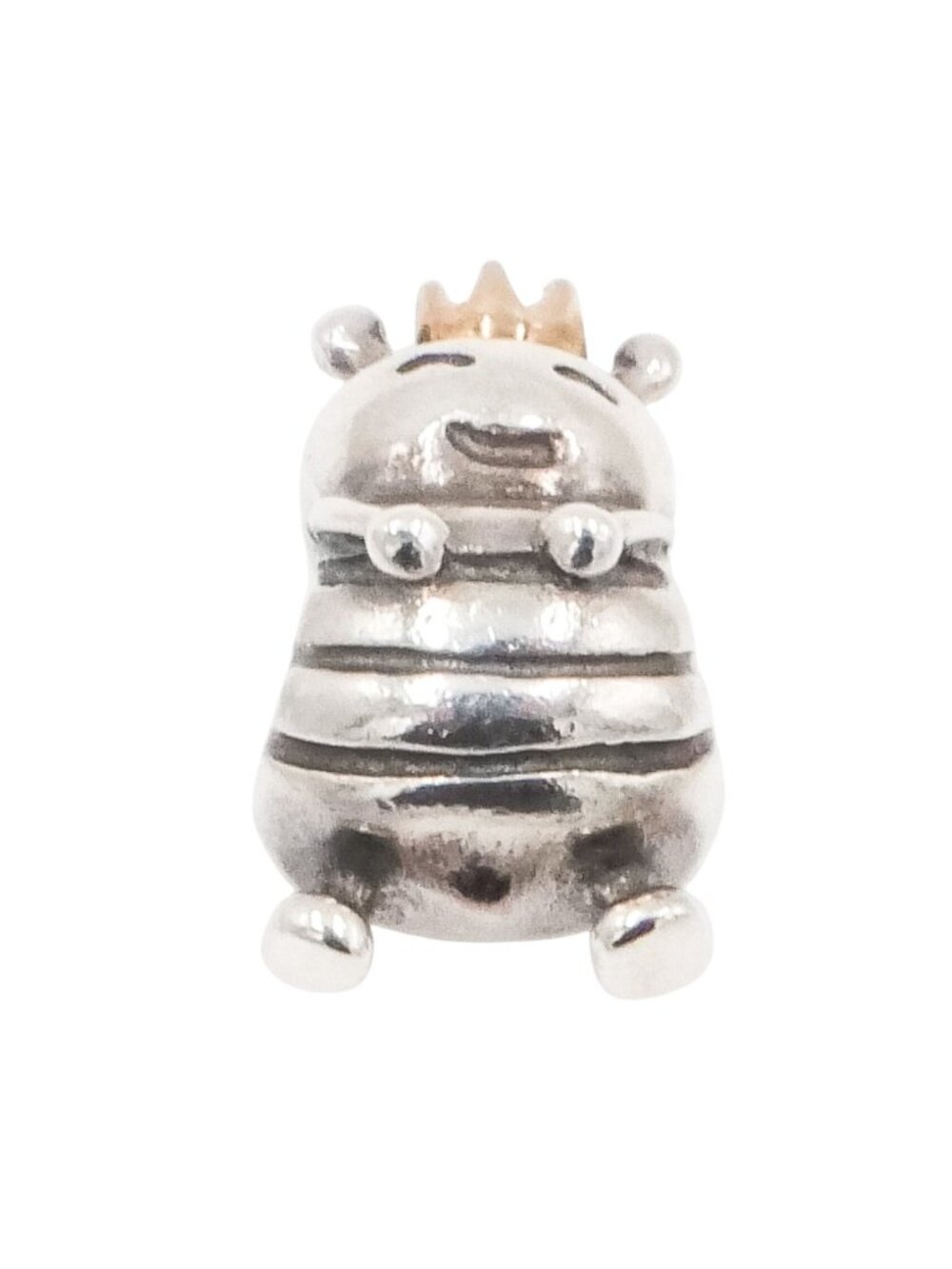 Pandora Queen Bee Sterling Silver Charm with 14K Gold Crown – Retired